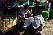 Inle Lake Myanmar. The market of the village of Nampan on the eastern lakeshore. 